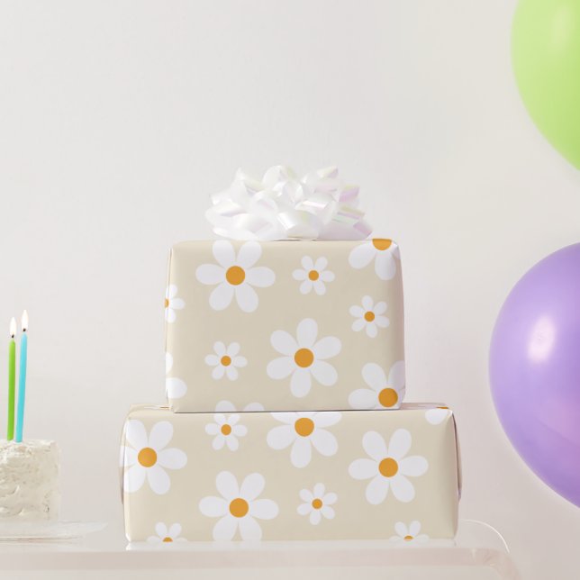 Retro Super Daisy Tan cadeau Anniversaire Papier d (Cadeaux de fête)