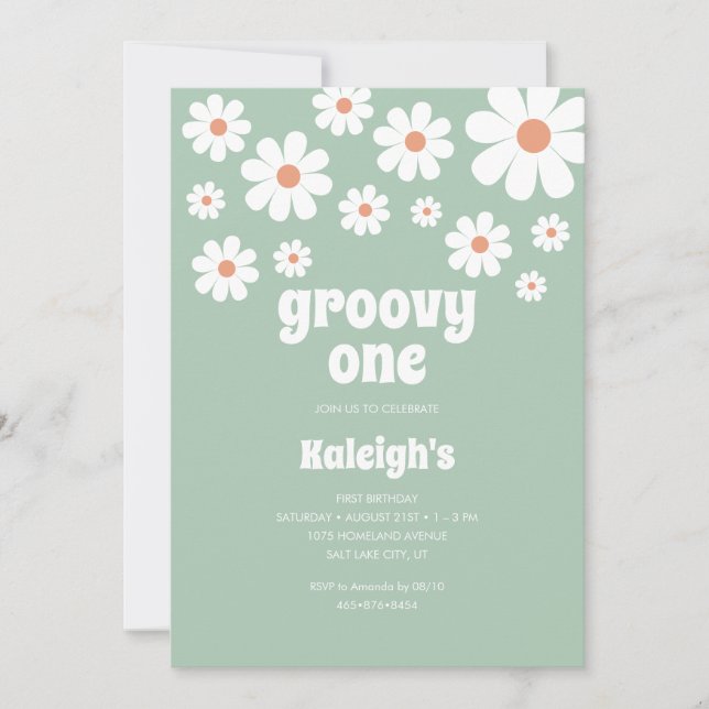 Retro Super One 70's Style Anniversaire Invitation (Devant)