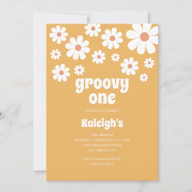 Retro Super One 70's Style Anniversaire Invitation (Devant)