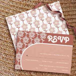 Retro super terre cuite les années 70 mariage RSVP
