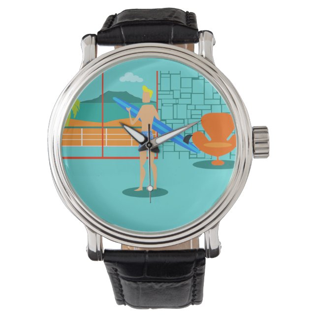 Retro Surfer Dude Montre Homme (devant)
