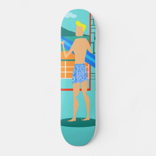 Retro Surfer Dude Skateboard (Recto)