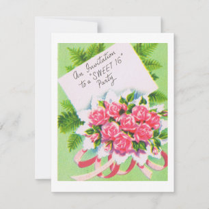 Retro Sweet 16 Invitation