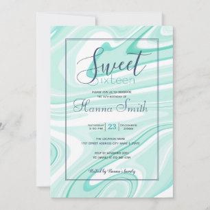 Retro Swirl Liquide Aqua Peinture Verte Esthétique