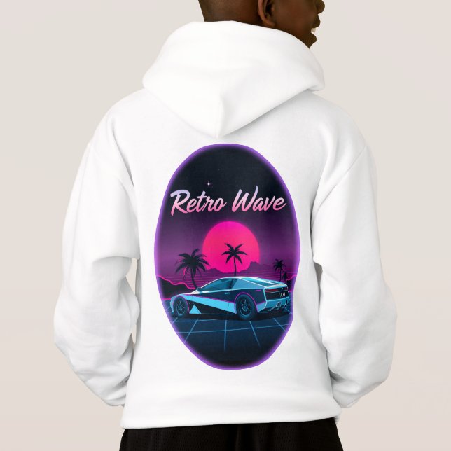 “Retro Synthwave” Back Print Hoodie (Dos)