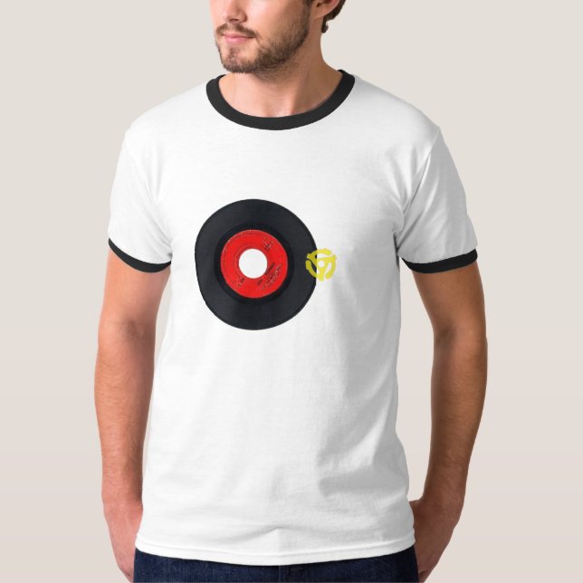 Rétro T-shirt avec 45 disque et insertion (Devant)