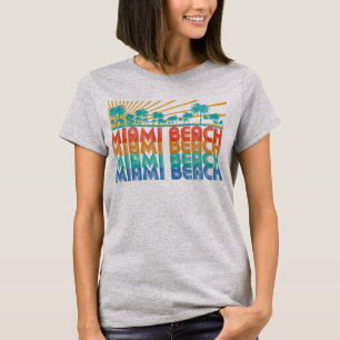 Rétro T-shirt coloré de Miami Beach la Floride d