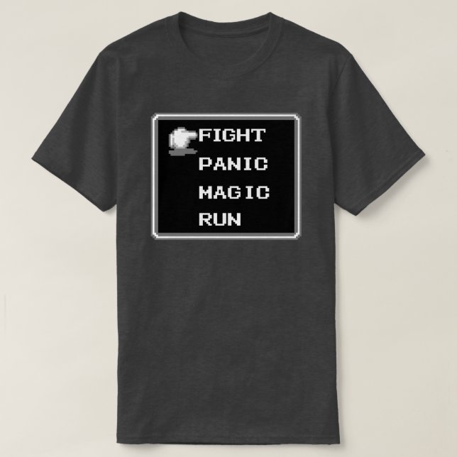 Rétro T-shirt de menu de RPG (à 8 bits) (Design devant)