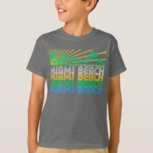Rétro T-shirt de Miami Beach la Floride de vert