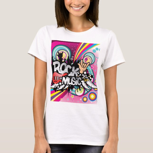 rétro T-shirt de musique rock (Devant)