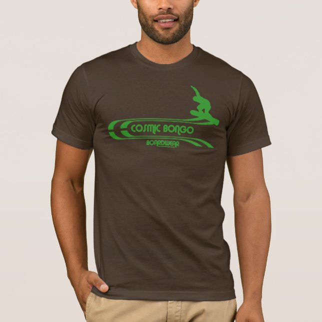 Rétro T-shirt de snowboarding de bongo cosmique (Devant)