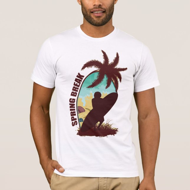 rétro T-shirt de surfer de coupure de ressort (Devant)