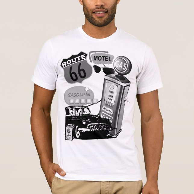 rétro T-shirt de voyage par la route de (Devant)