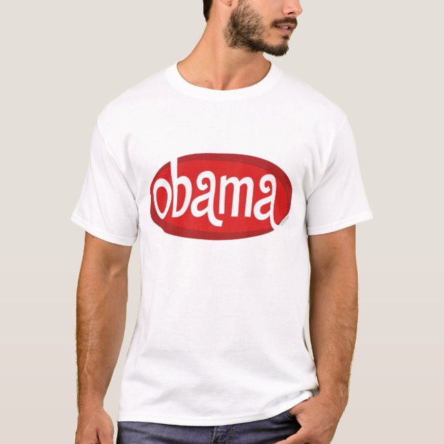 Rétro T-shirt rouge d'Obama (Devant)