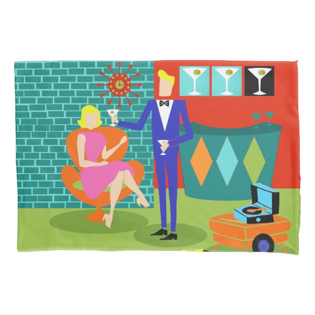 Rétro taie d'oreiller de couples de Martini (devant)