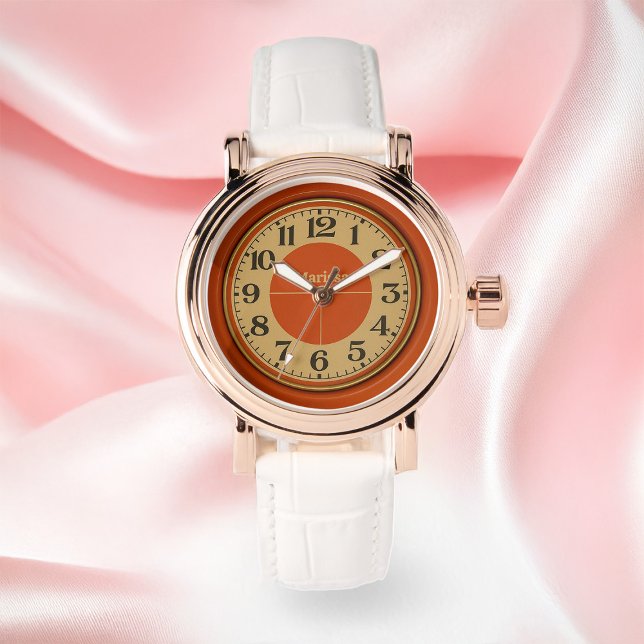 Retro Tangerine Atomique femmes montre poignet (Créateur téléchargé)