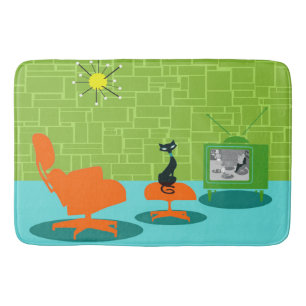 Rétro tapis de bain de Kitty d'âge d'espace