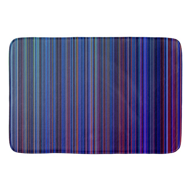 Rétro tapis de bain de rayure d'aqua bleu pourpre (Devant)