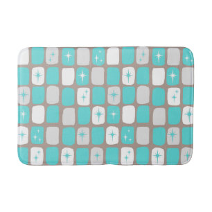 Rétro tapis de bain de Starbursts de turquoise