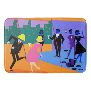 Rétro tapis de bain urbain de partie de dessus de