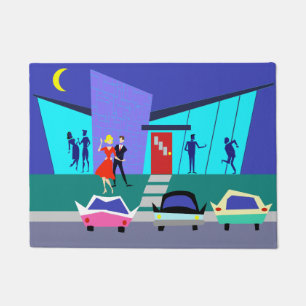 Rétro tapis de porte de partie de Chambre ouverte