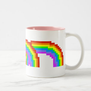 Rétro tasse d'arc-en-ciel d'art de pixel