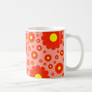 Rétro tasse de café de marguerites