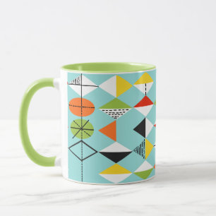 Rétro tasse de sonnerie de motif de harlequin