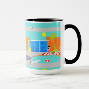 Rétro tasse de sonnerie de réception au bord de