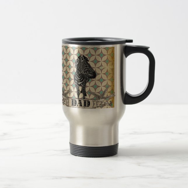 Rétro tasse de voyage de papa de zèbre (Droit)
