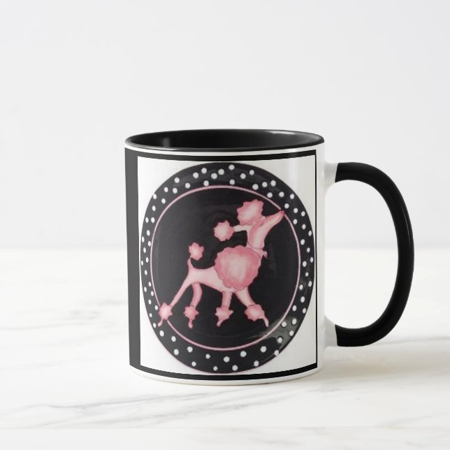Rétro tasse rose de caniche (Droite)