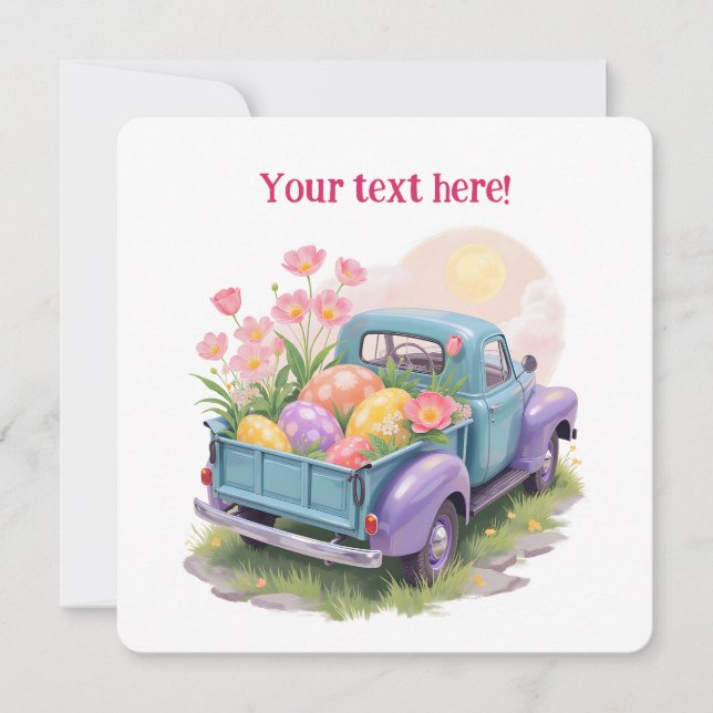 Retro Teal & Purple Truck with Easter Eggs (Devant)