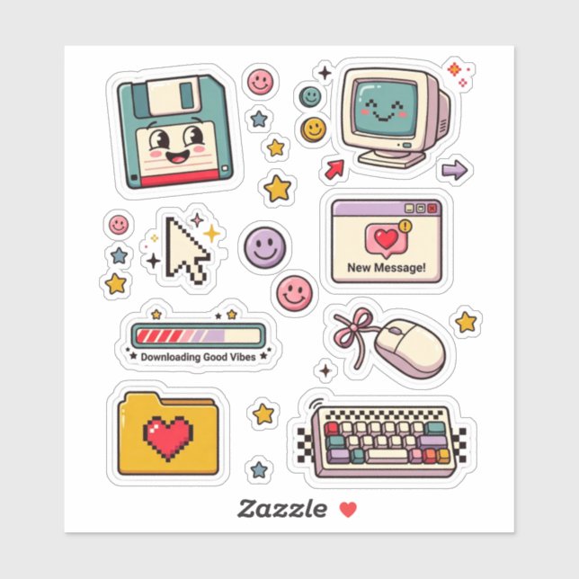 Retro Technology Sticker Sheet (Feuille)