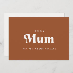 Rétro Terracotta à ma mère le jour de mon mariage