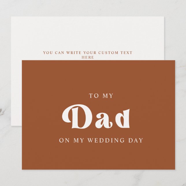 Retro Terracotta À mon père le jour de mon mariage (Devant / Derrière)