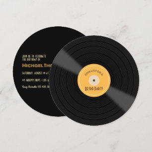 Retro Thème Anniversaire Invitation de fête