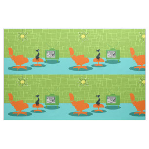 Rétro tissu de Kitty d'âge d'espace