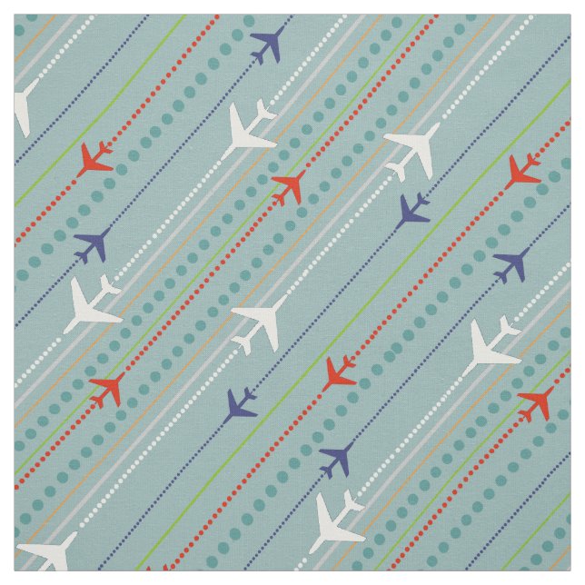 Rétro tissu de motif d'avion (Échantillon)