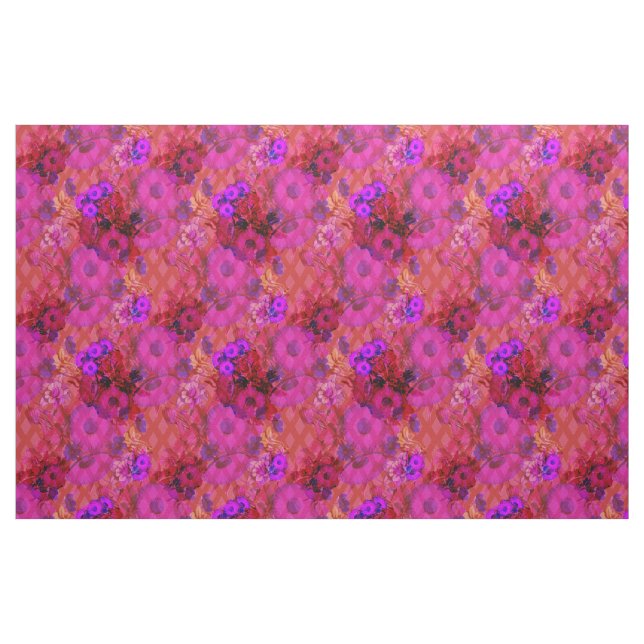 rétro tissu floral magenta (Fat Quarter)