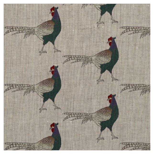 Rétro toile chic d'oiseau de faisan de tissu (Échantillon)