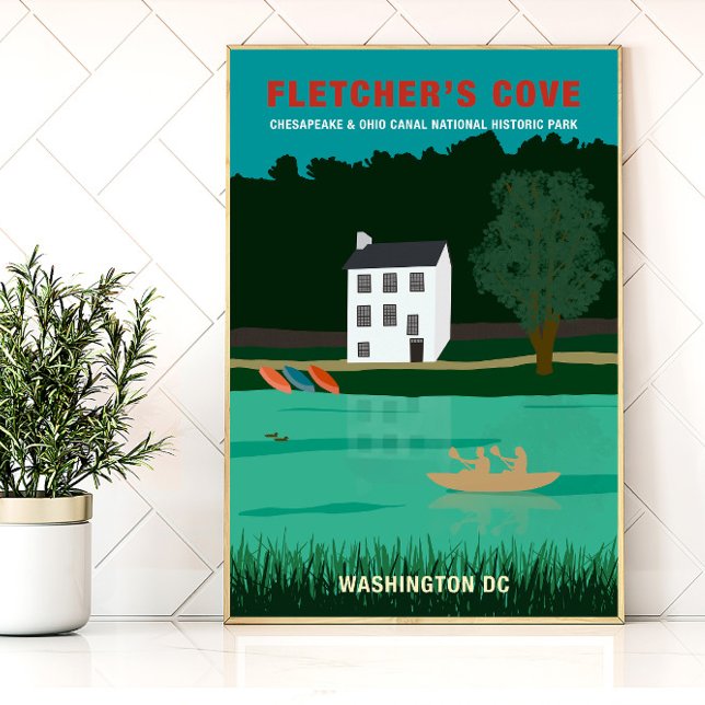 Retro Travel Poster Fletcher's Cove Washington DC (Créateur téléchargé)