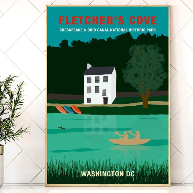 Retro Travel Poster Fletcher's Cove Washington DC (Créateur téléchargé)