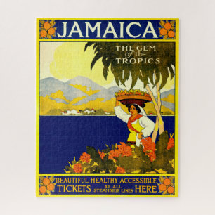Retro Travel Poster Jamaïque. Jigsaw Puzzle