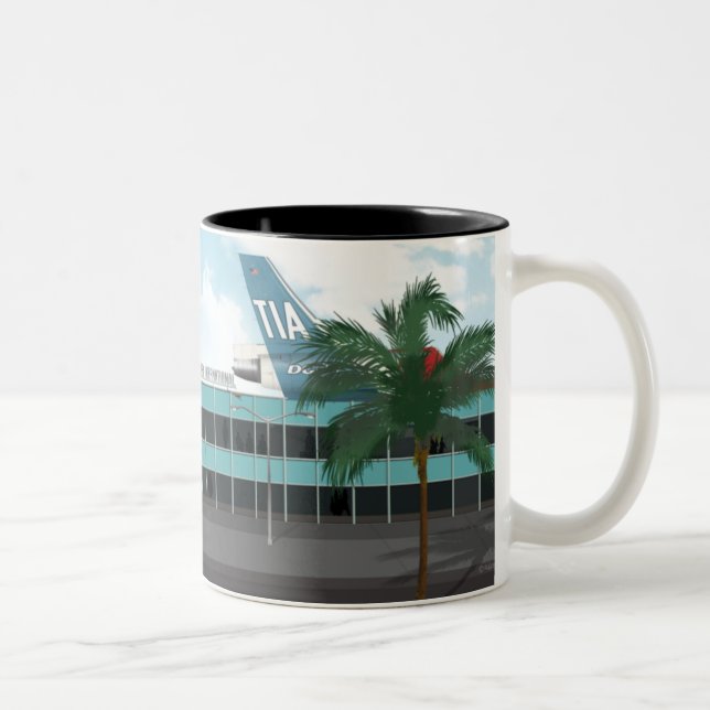 Retro Trident Jet Age Silohuette Mug (Droit)