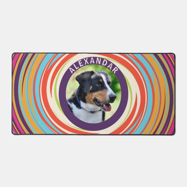 Retro Trippy Colorful Chien photo unique (Recto)