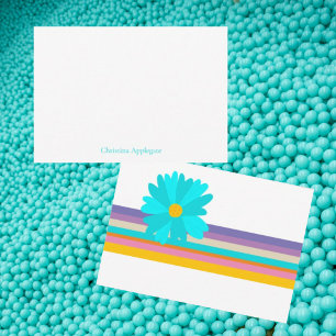 Retro Turquoise Baby Girl Douche Merci