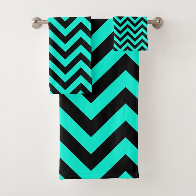 Retro Turquoise Grandes Noires Art Déco (En situation)
