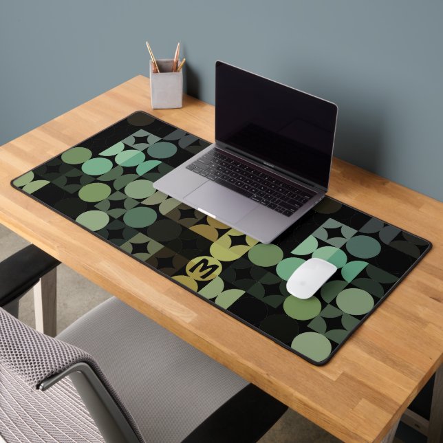 Retro Turquoise Sage Green Black Grey Pop Art Moti (Bureau 2)