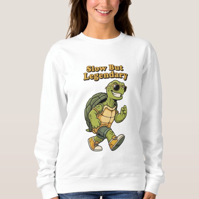 Retro Turtle Slow But Legendary Women’s Sweatshirt (Devant)
