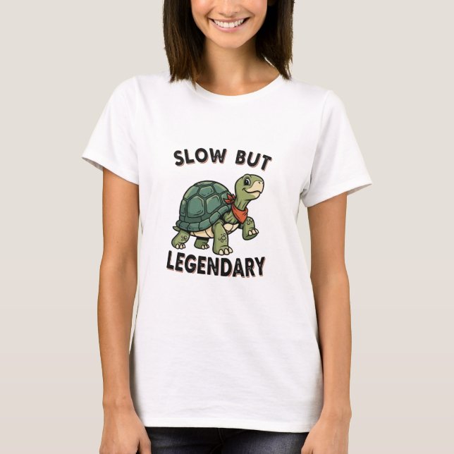 Retro Turtle Slow But Legendary Women’s T-Shirt (Devant)